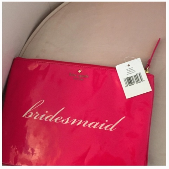 Kate spade pink bridesmaid tumbler + gia pouch nwt - Picture 6 of 7